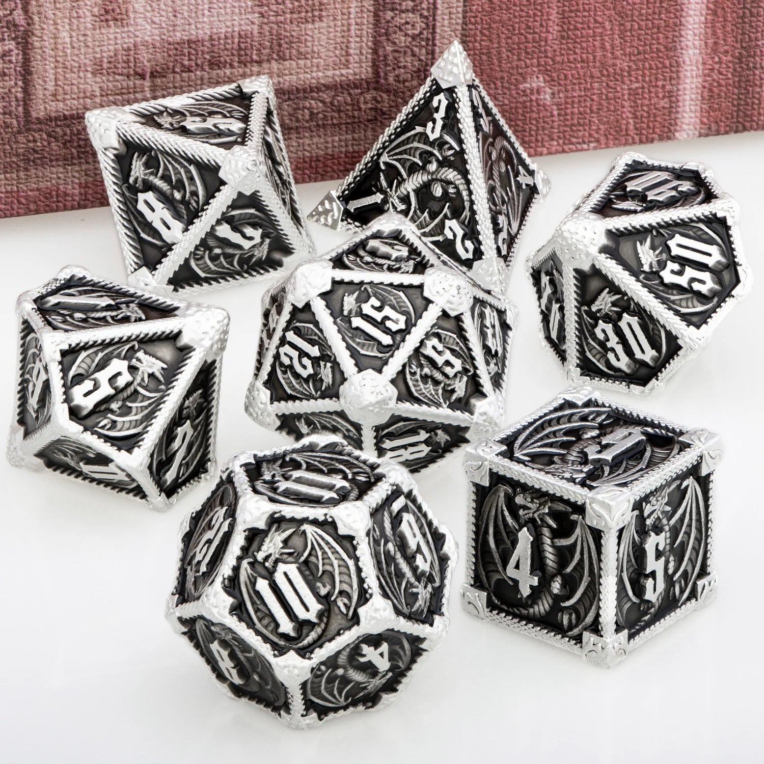 Furious Dragon Metal Dice Sets – 7-Piece Dice Set
