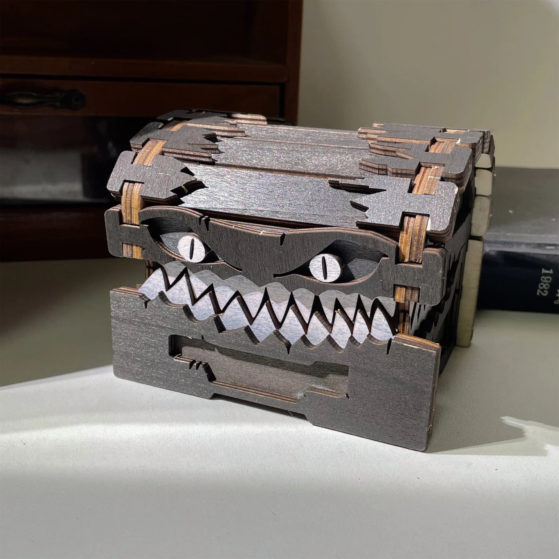 Starving Mimic Dice Box – Handcrafted Dice Storage Case