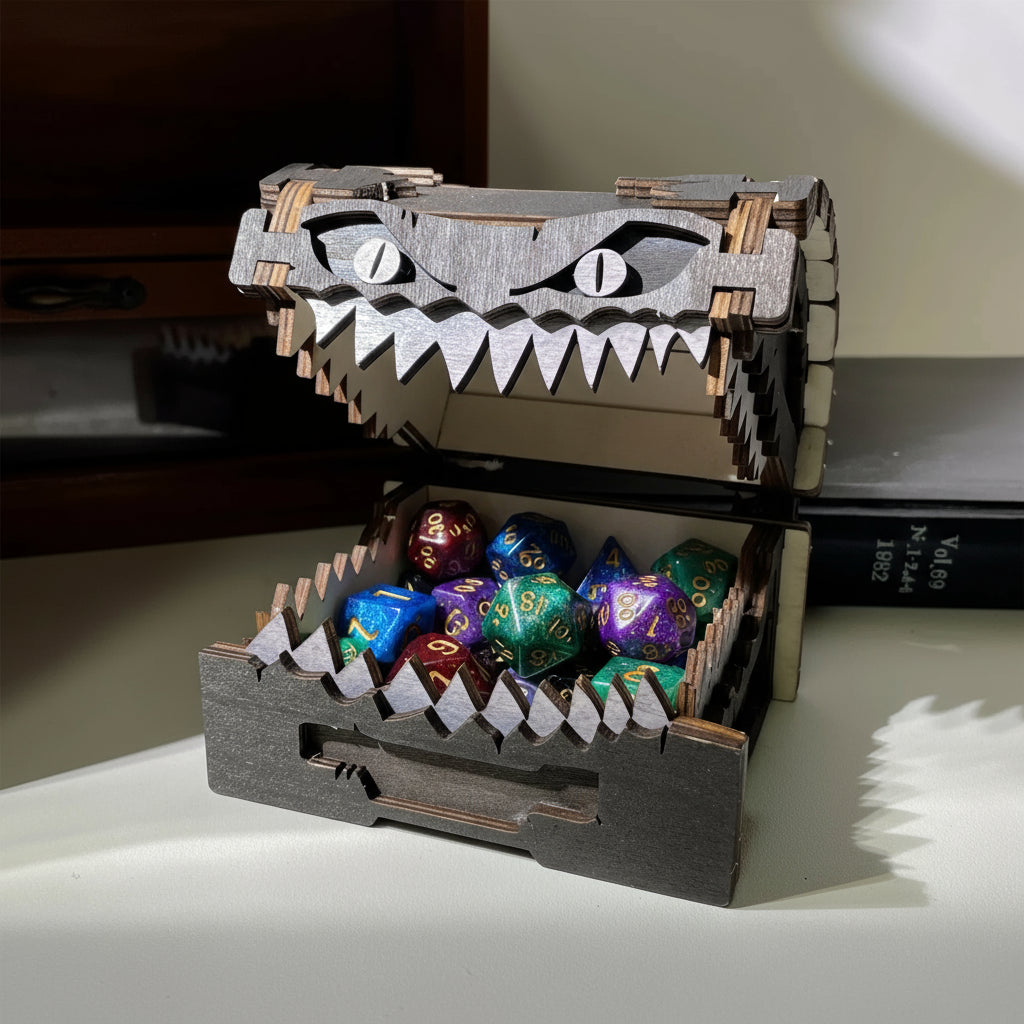 Starving Mimic Dice Box – Handcrafted Dice Storage Case
