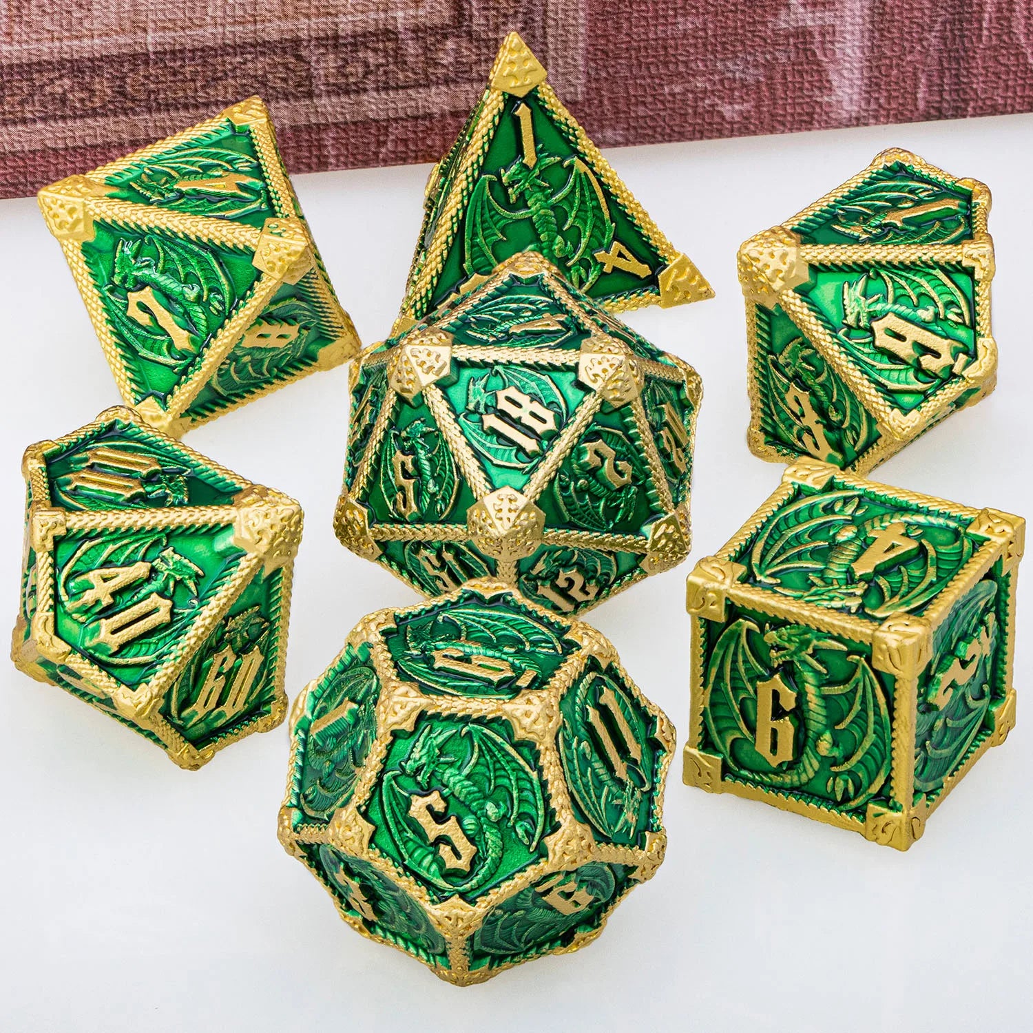 Furious Dragon Metal Dice Sets – 7-Piece Dice Set