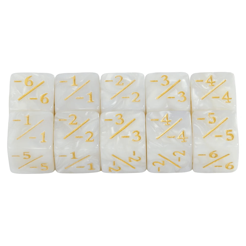 Acrylic Counter Dice Sets – 10-Piece D6 Token Dice Set