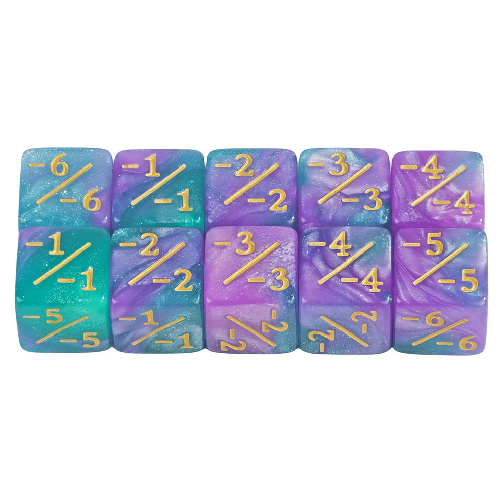 Acrylic Counter Dice Sets – 10-Piece D6 Token Dice Set