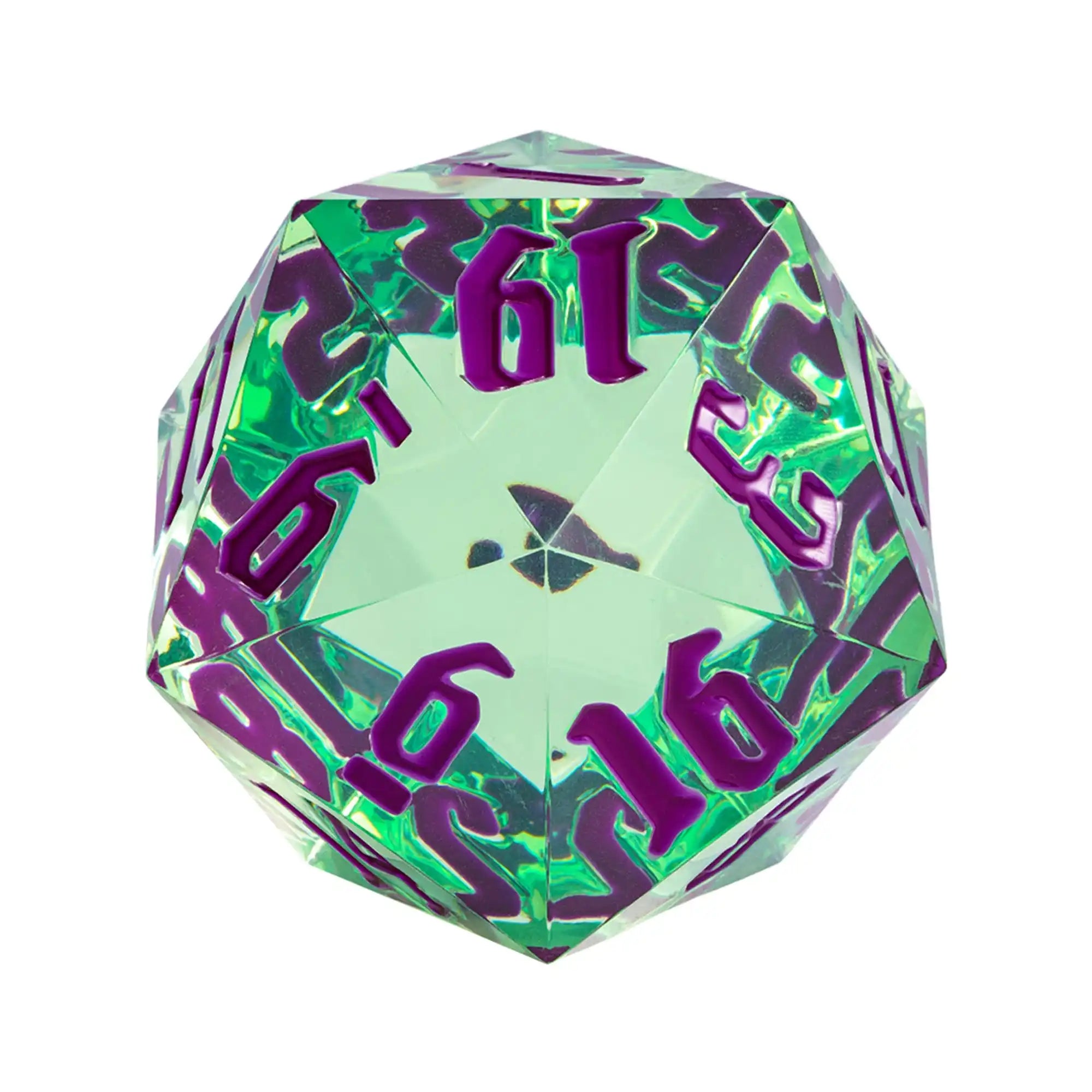 Crystal Giant D20 Die – Acrylic 20-Sided Polyhedral Dice