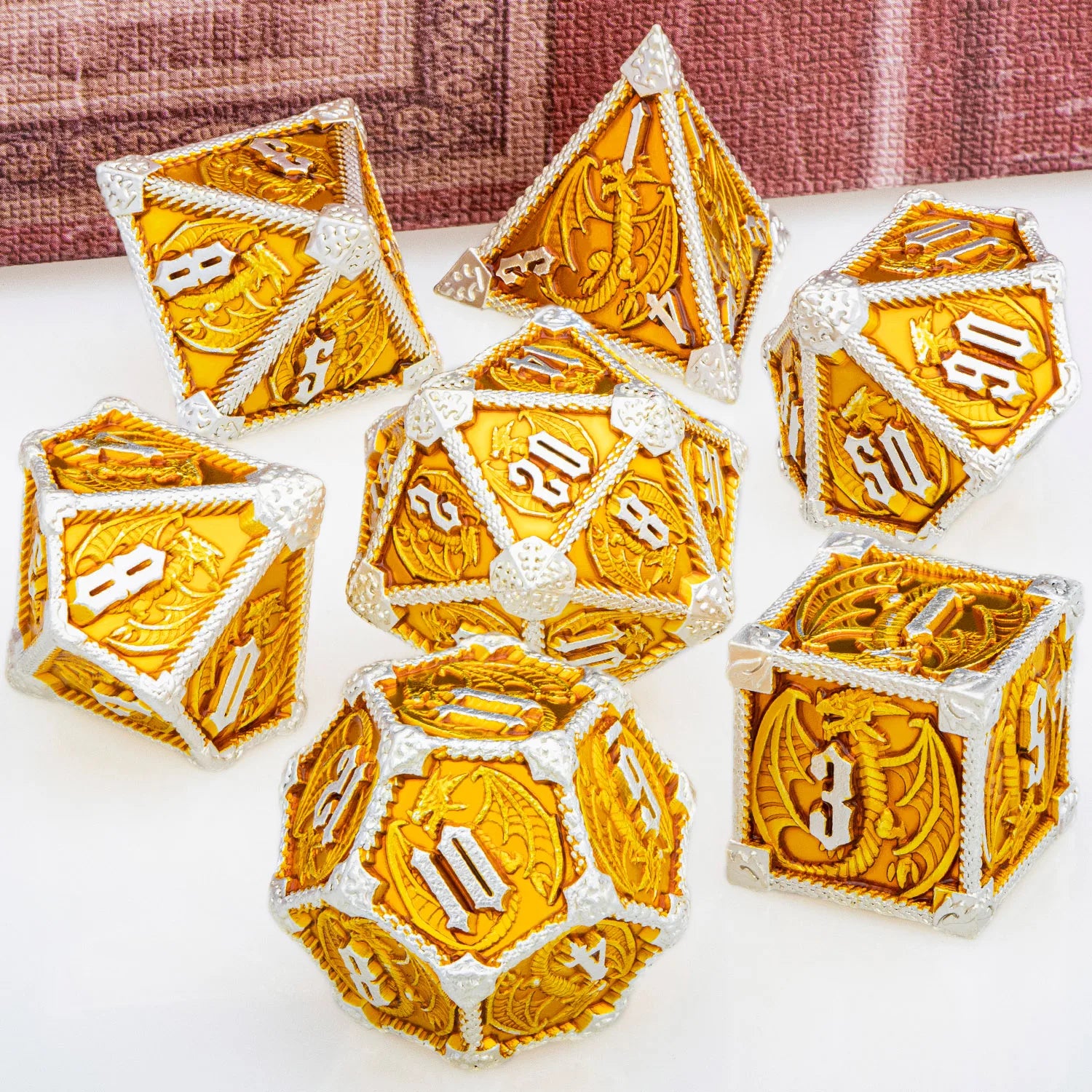 Furious Dragon Metal Dice Sets – 7-Piece Dice Set