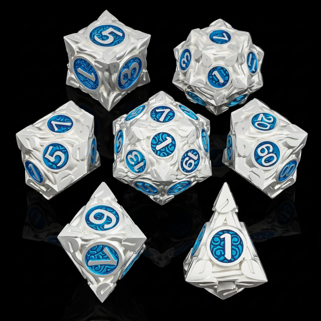 Nature Vines Leaf Metal Dice Sets – 7-Piece Dice Set