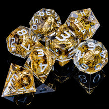 LOTR Themed Dice Set - Clear and Gold Resin