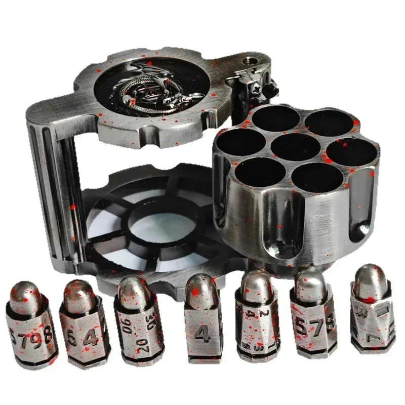 Metal Revolver Bullet Dice Set – 7 Piece Dice Sets
