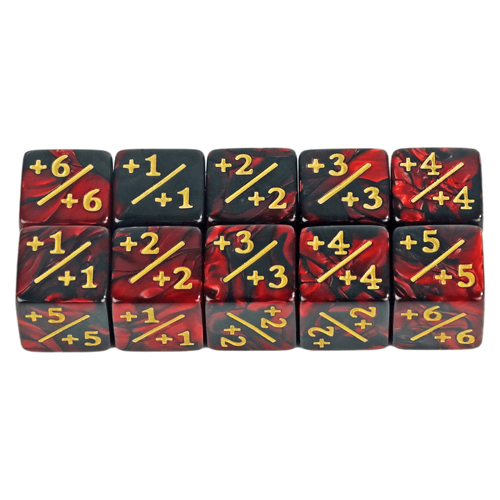 Acrylic Counter Dice Sets – 10-Piece D6 Token Dice Set