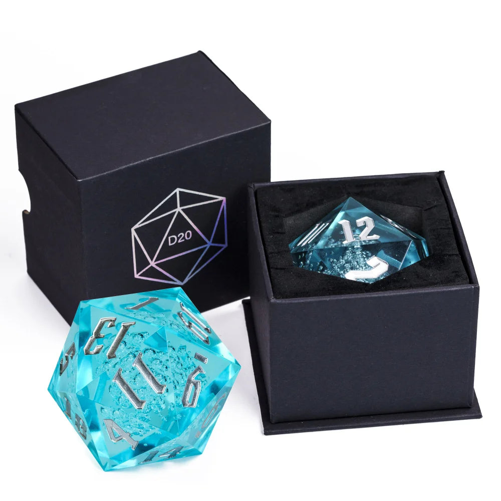 Crystal Giant D20 Die – Acrylic 20-Sided Polyhedral Dice