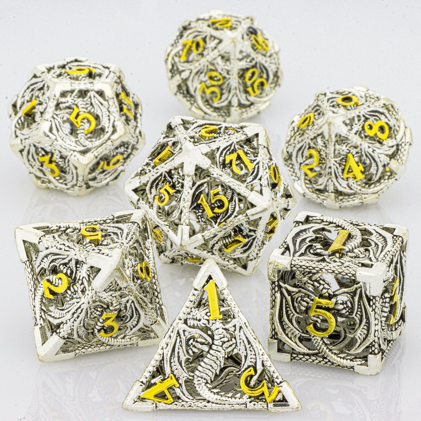 Winged Dragon Metal Dice Sets – 7-Piece Dice Set