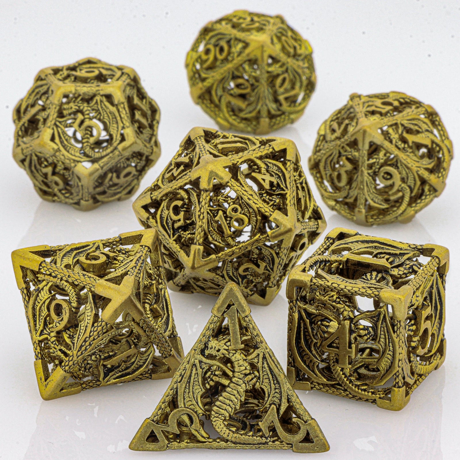 Winged Dragon Metal Dice Sets – 7-Piece Dice Set