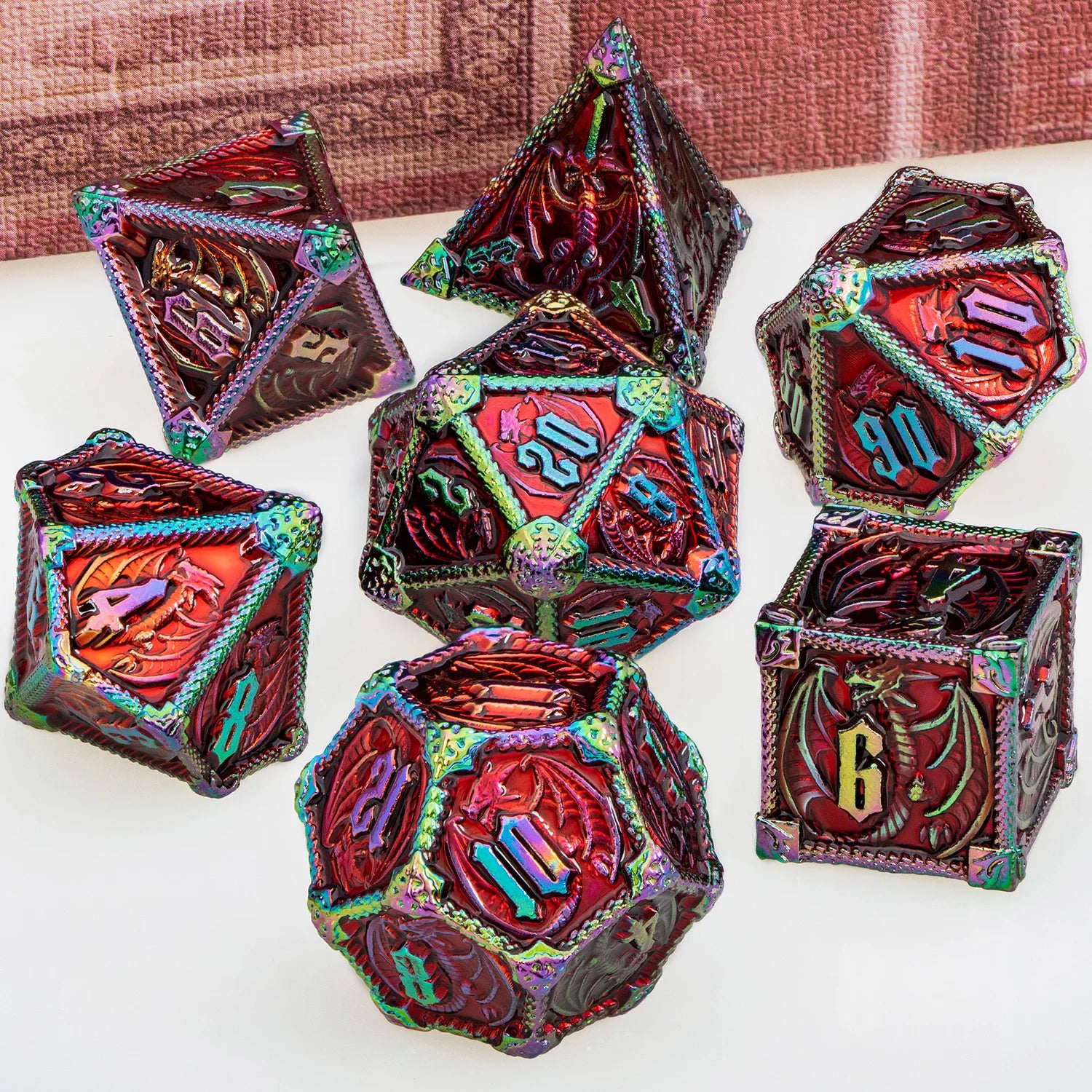 Furious Dragon Metal Dice Sets – 7-Piece Dice Set