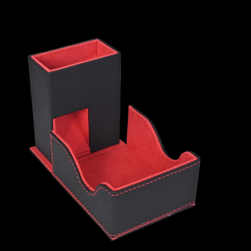 Foldable Faux Leather Dice Tower with Tray and Carry Bag – Portable Dice Roller