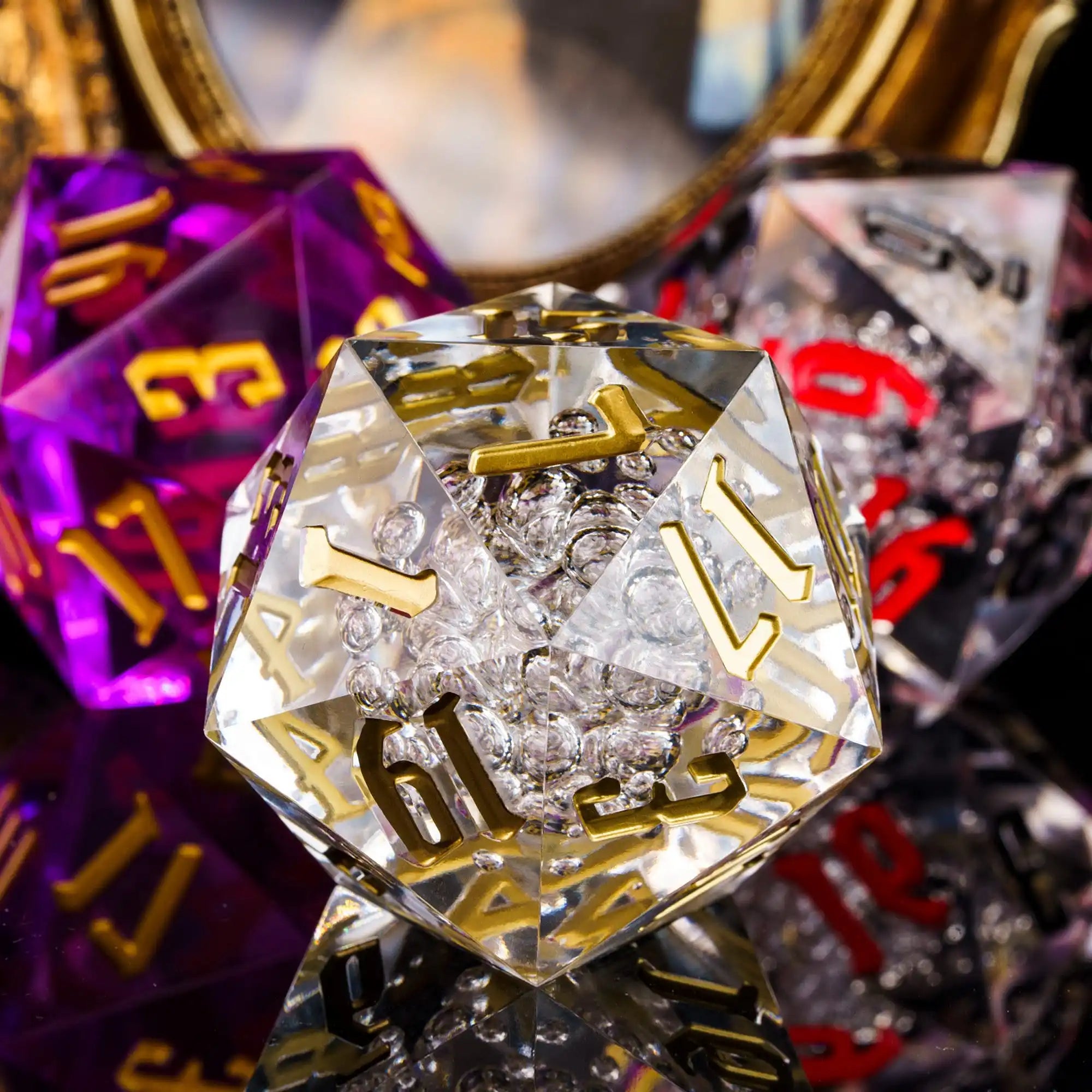Crystal Giant D20 Die – Acrylic 20-Sided Polyhedral Dice