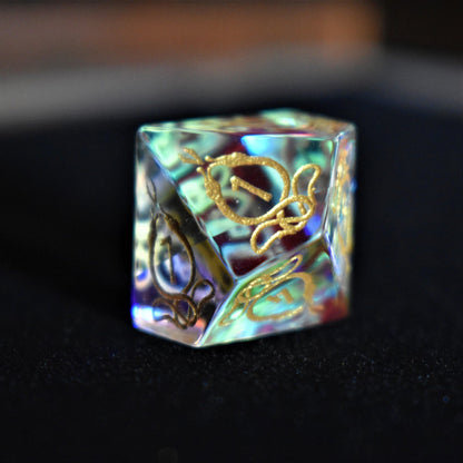 World Serpent Prism Glass Dice Set