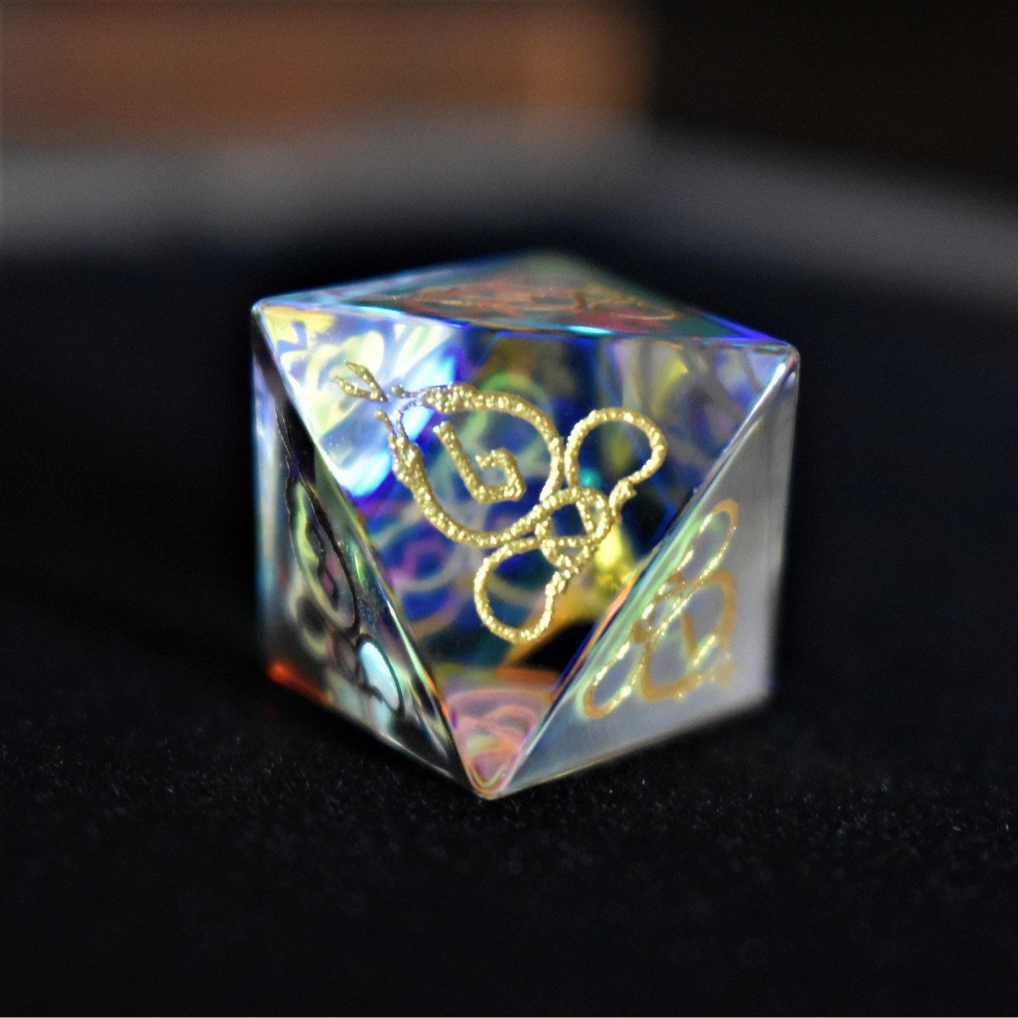 World Serpent Prism Glass Dice Set