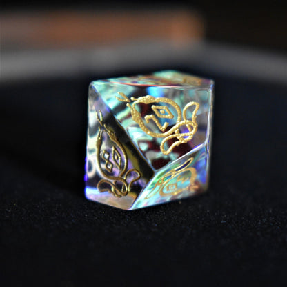World Serpent Prism Glass Dice Set