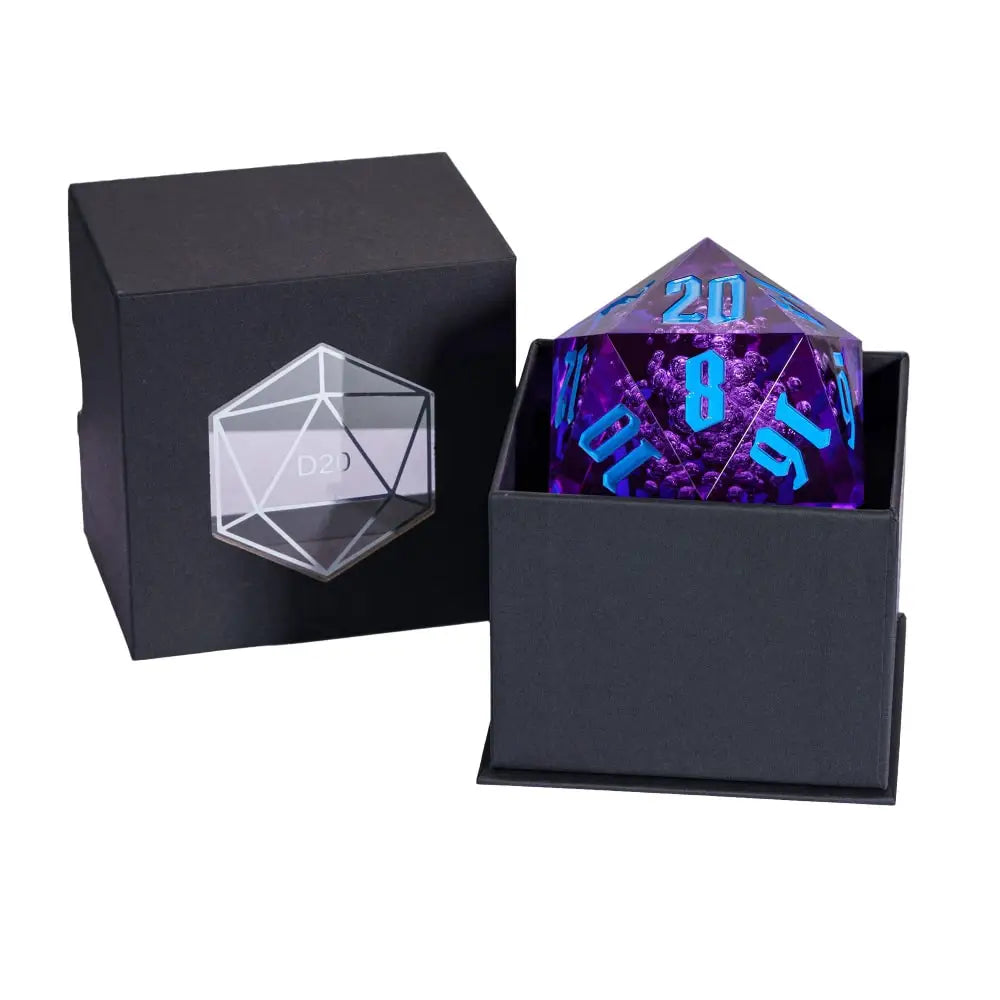 Crystal Giant D20 Die – Acrylic 20-Sided Polyhedral Dice