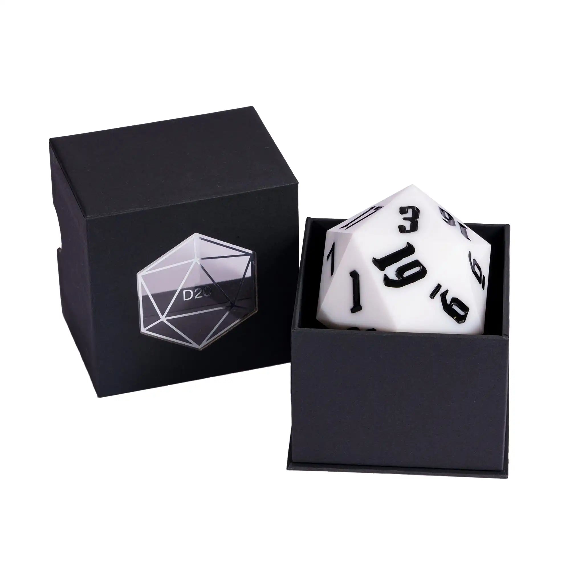 Crystal Giant D20 Die – Acrylic 20-Sided Polyhedral Dice