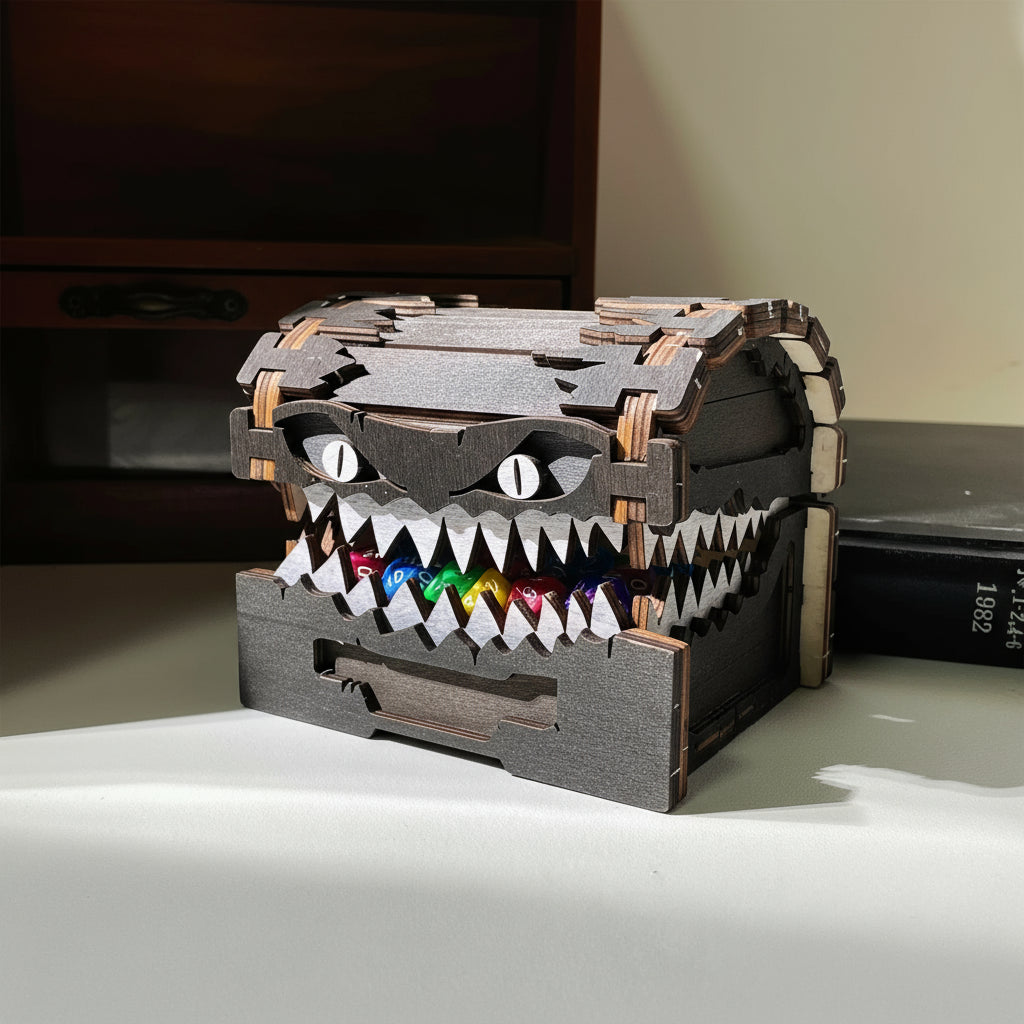 Starving Mimic Dice Box – Handcrafted Dice Storage Case