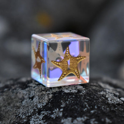 Coral Reef Prism Glass Dice Set
