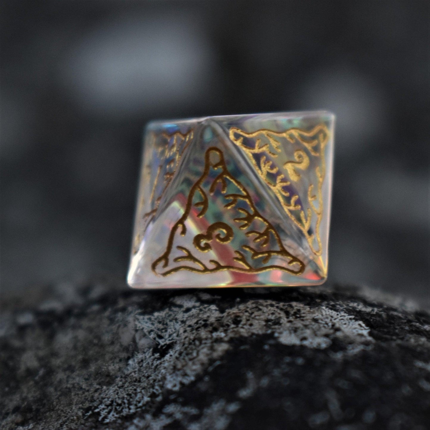 Coral Reef Prism Glass Dice Set