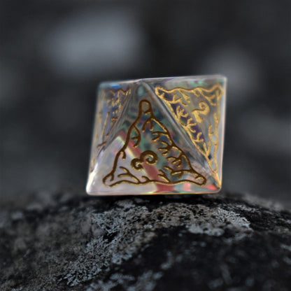 Coral Reef Prism Glass Dice Set