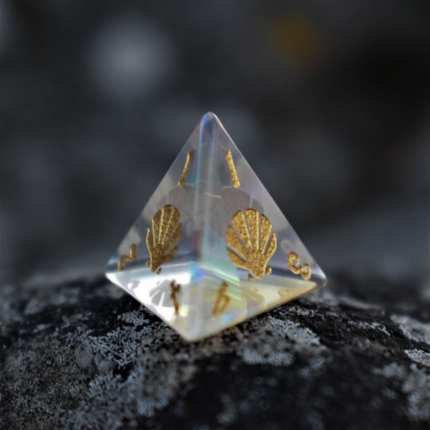 Coral Reef Prism Glass Dice Set