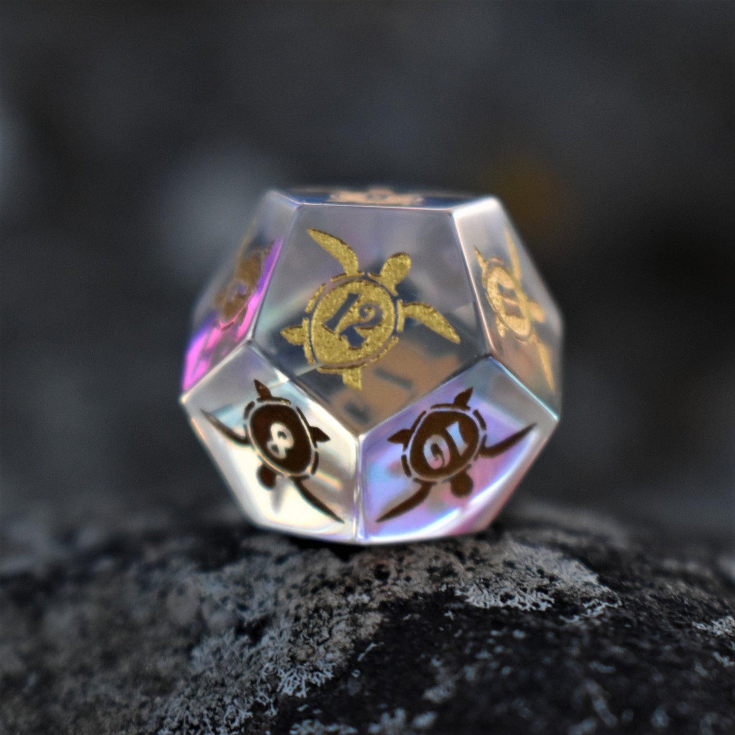 Coral Reef Prism Glass Dice Set