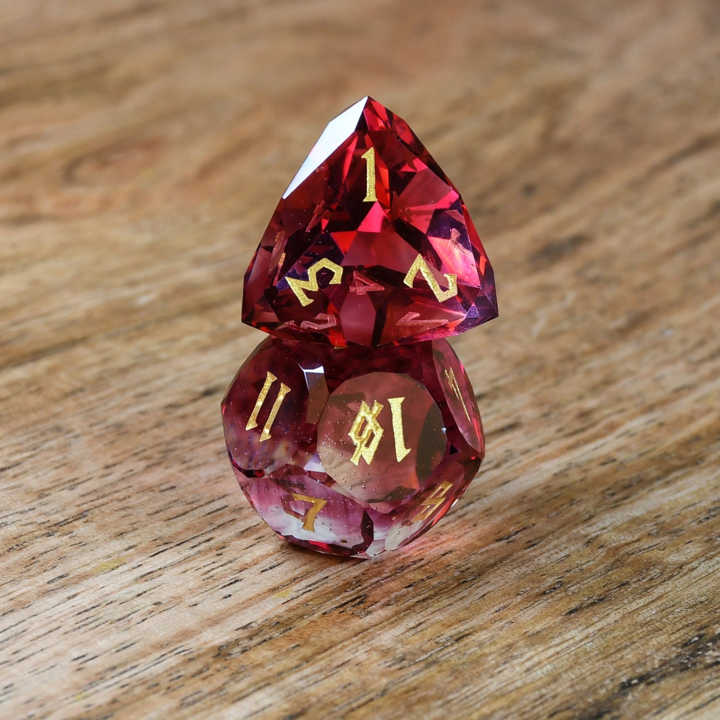 Crimson Prism Glass Dice Set