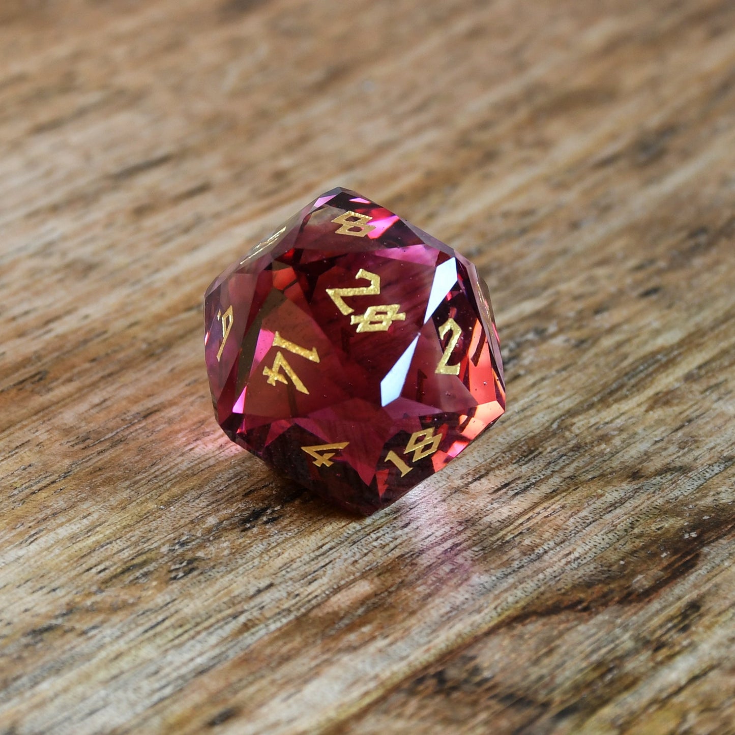 Crimson Prism Glass Dice Set