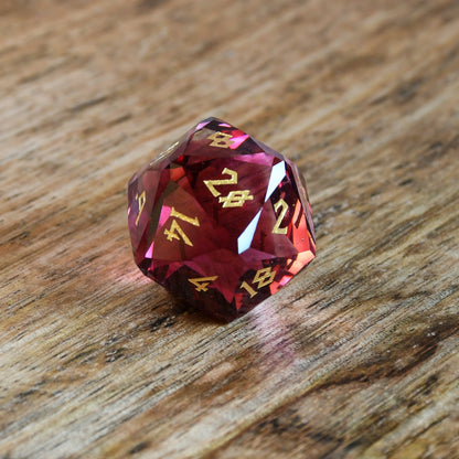 Crimson Prism Glass Dice Set