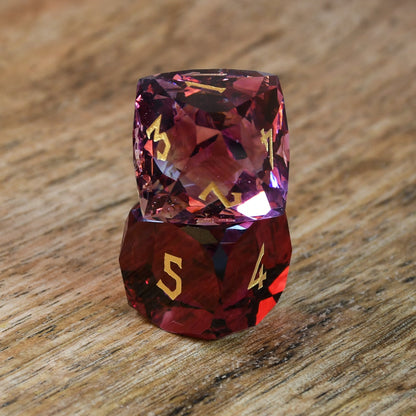 Crimson Prism Glass Dice Set