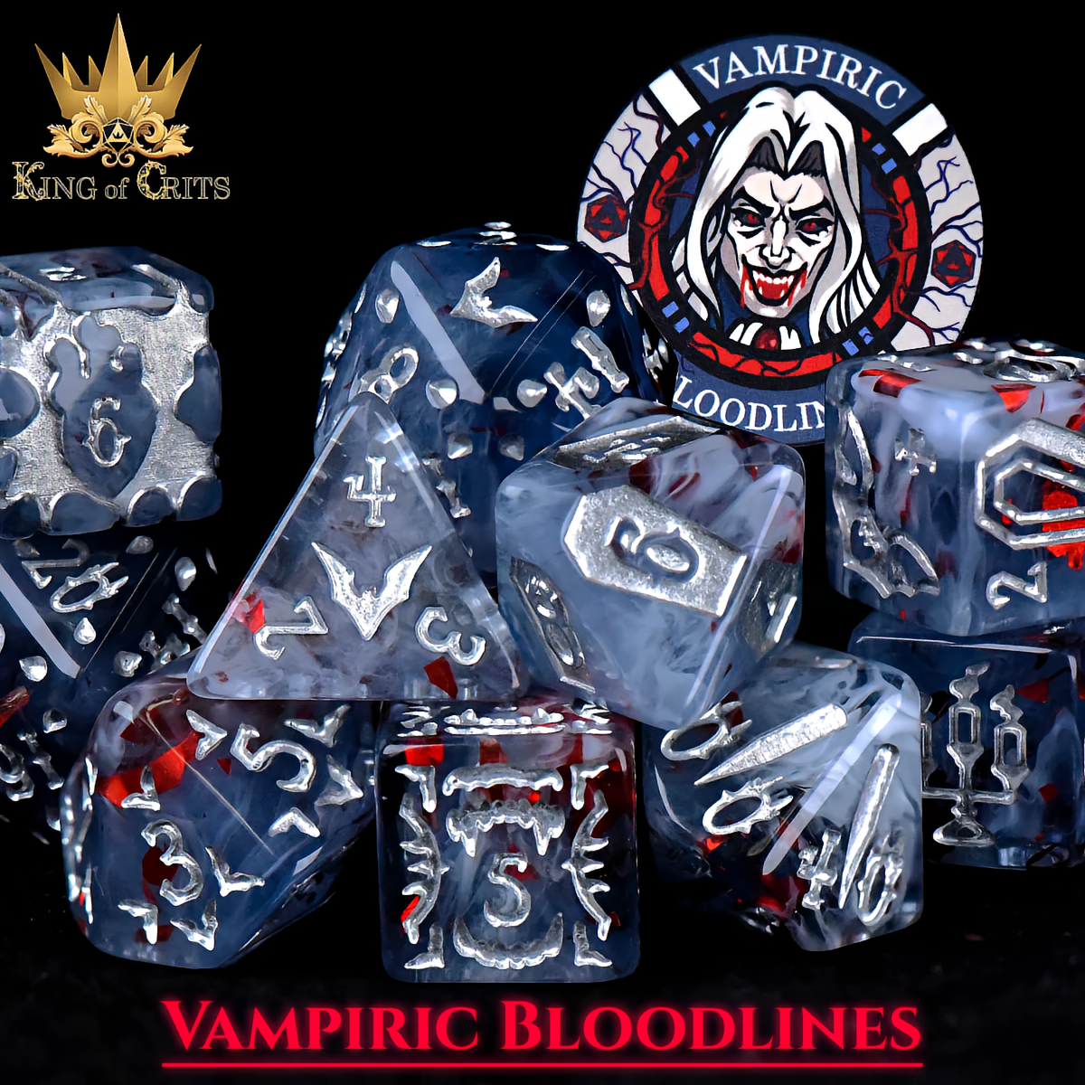 Vampiric Bloodlines Dice Set - 11-Piece Dice Set