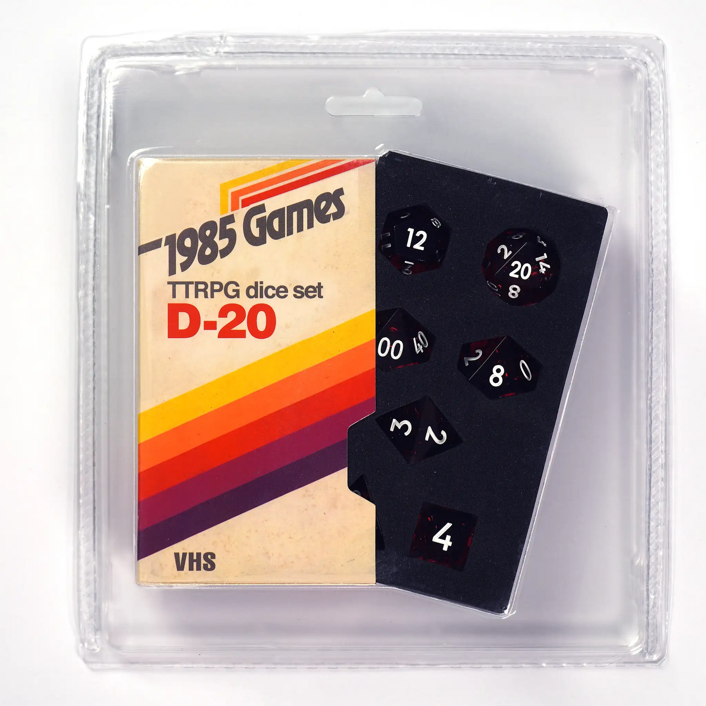 Ruby Red VHS Sharp Edge Dice Set