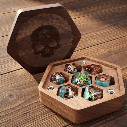 Dice Case – Bone Prison Design Walnut Box