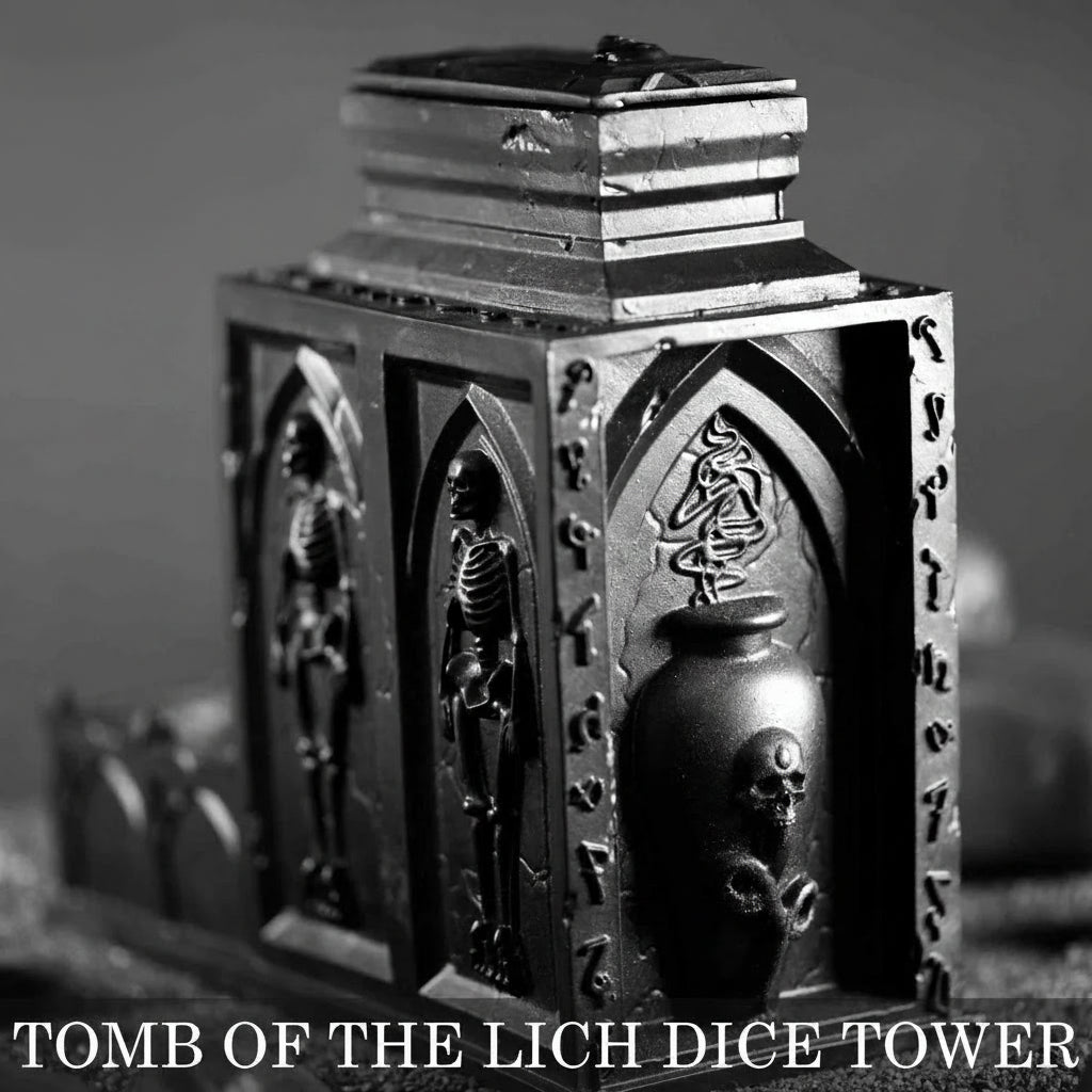 DnD Resin Dice Tower – Tomb of the Lich Design - Back Side