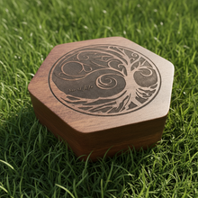 Dice Case – Tree of Life Design Walnut Box