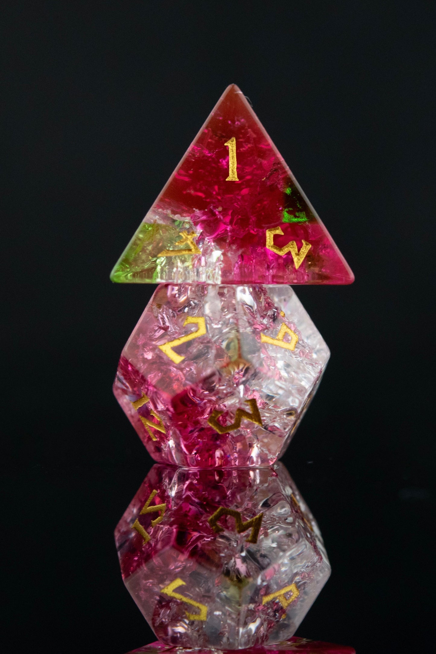 Verdant Bloom Shattered Glass Dice Set