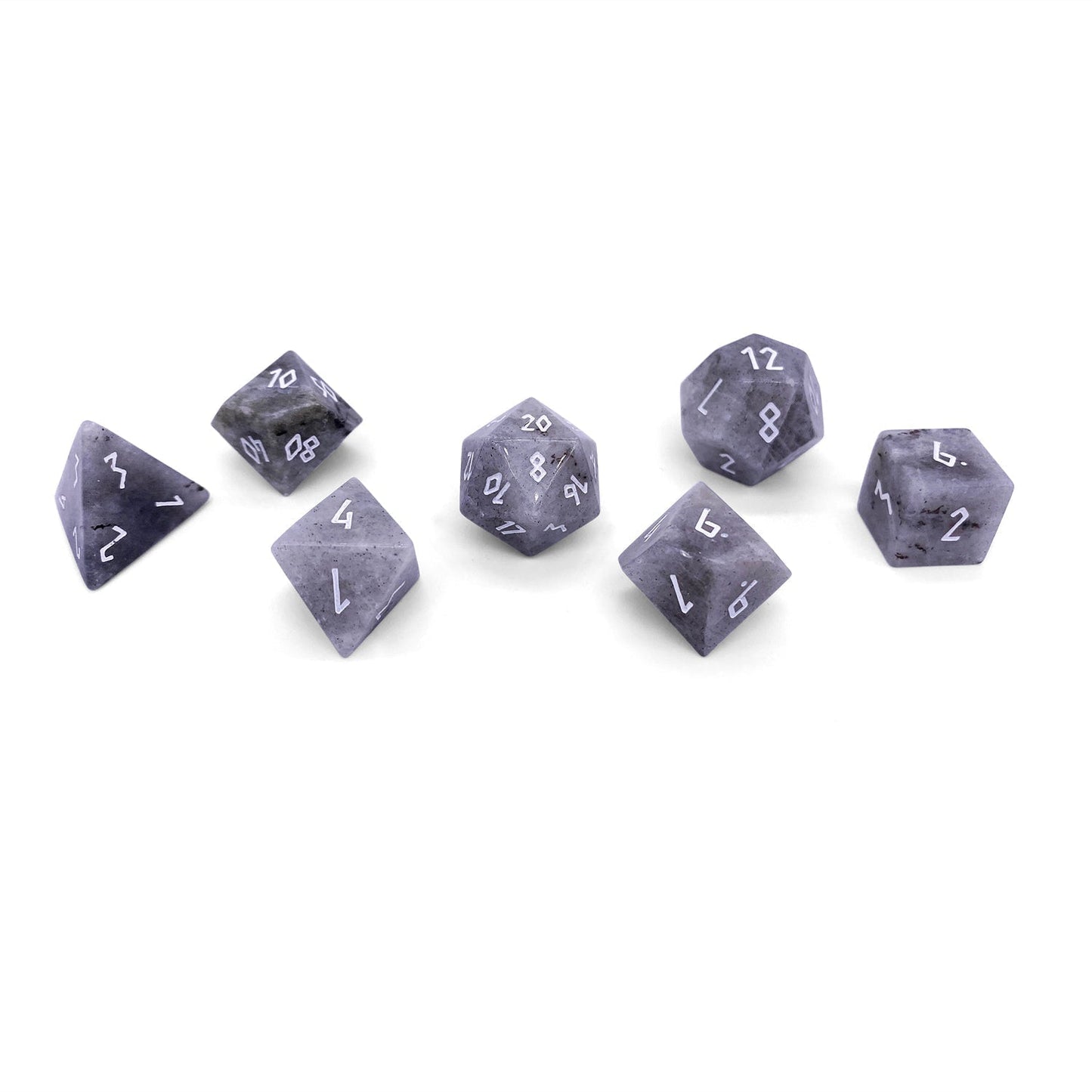 White Labradorite Dice Set | Gemstone Dice