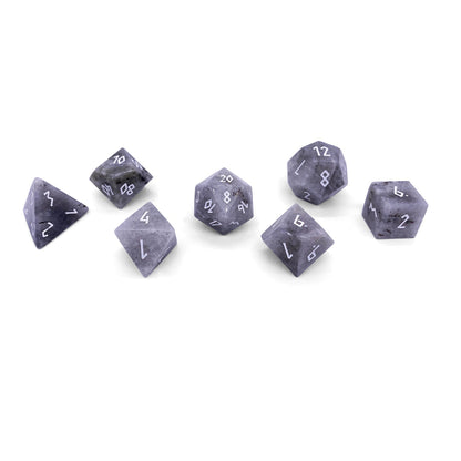 White Labradorite Dice Set | Gemstone Dice