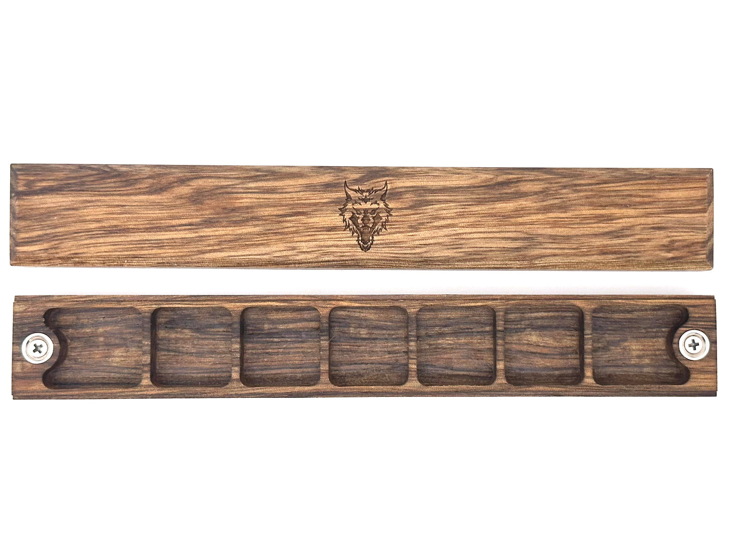 Black Limba Wolf Dice Case | Chest of Holding™