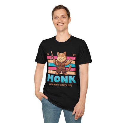 DnD Monk Tshirt Kawaii Cat - Men's Shirt