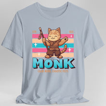 DnD Monk Tshirt Kawaii Cat - Light Blue